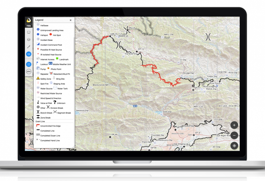 wildfire-laptop-home-suite Manage your wildland and wildland urban interface (WUI) initiatives, see aircraft and satellite imagery and mobilize utility crews
